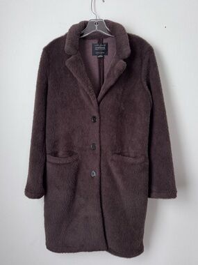 Anthropologie X Sanctuary Coat in Deep Brown Faux Fur XXS